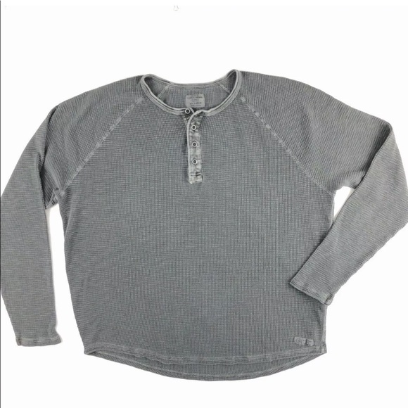 Lucky Brand Thermal Henley Shirt Mens 